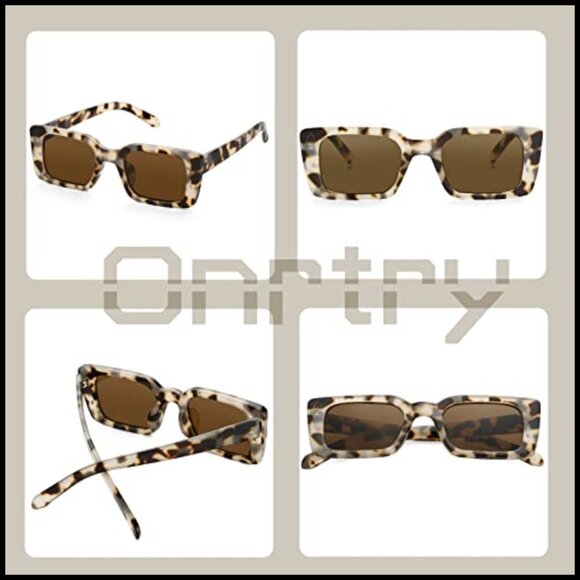 Plastic Frame Vintage Rectangle Sunglasses with UV400 Polarized Lenses main image 5